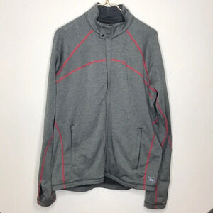 REI Mens Gray with Red Trim Zip Athletic Jacket‎ L